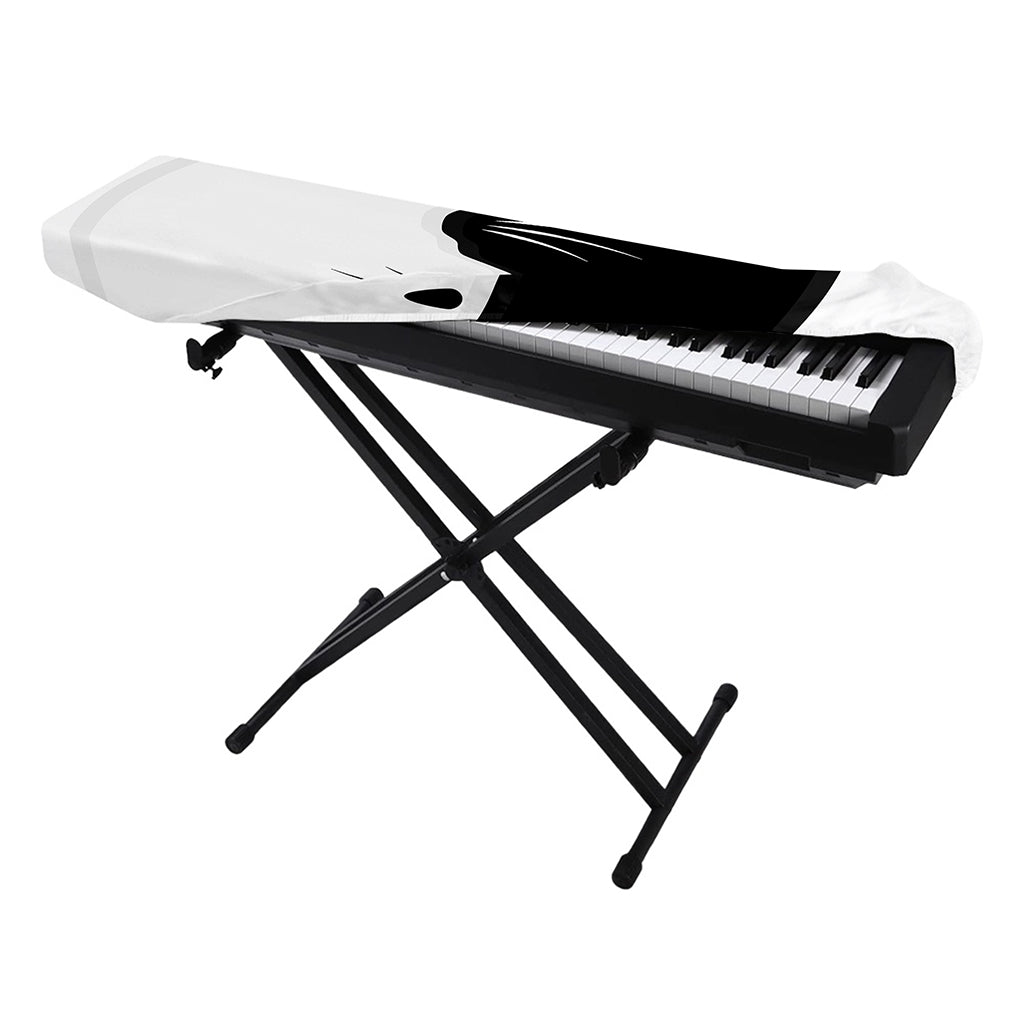 Black And White Cat Yin Yang Print Piano Keyboard Cover