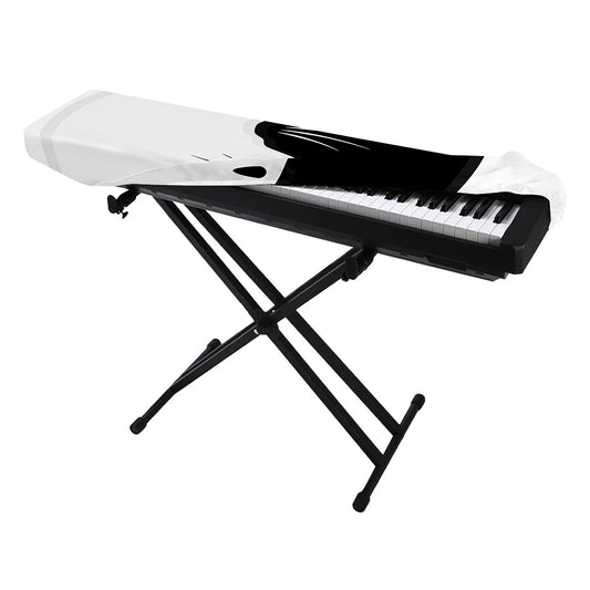 Black And White Cat Yin Yang Print Piano Keyboard Cover