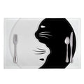 Black And White Cat Yin Yang Print Placemat