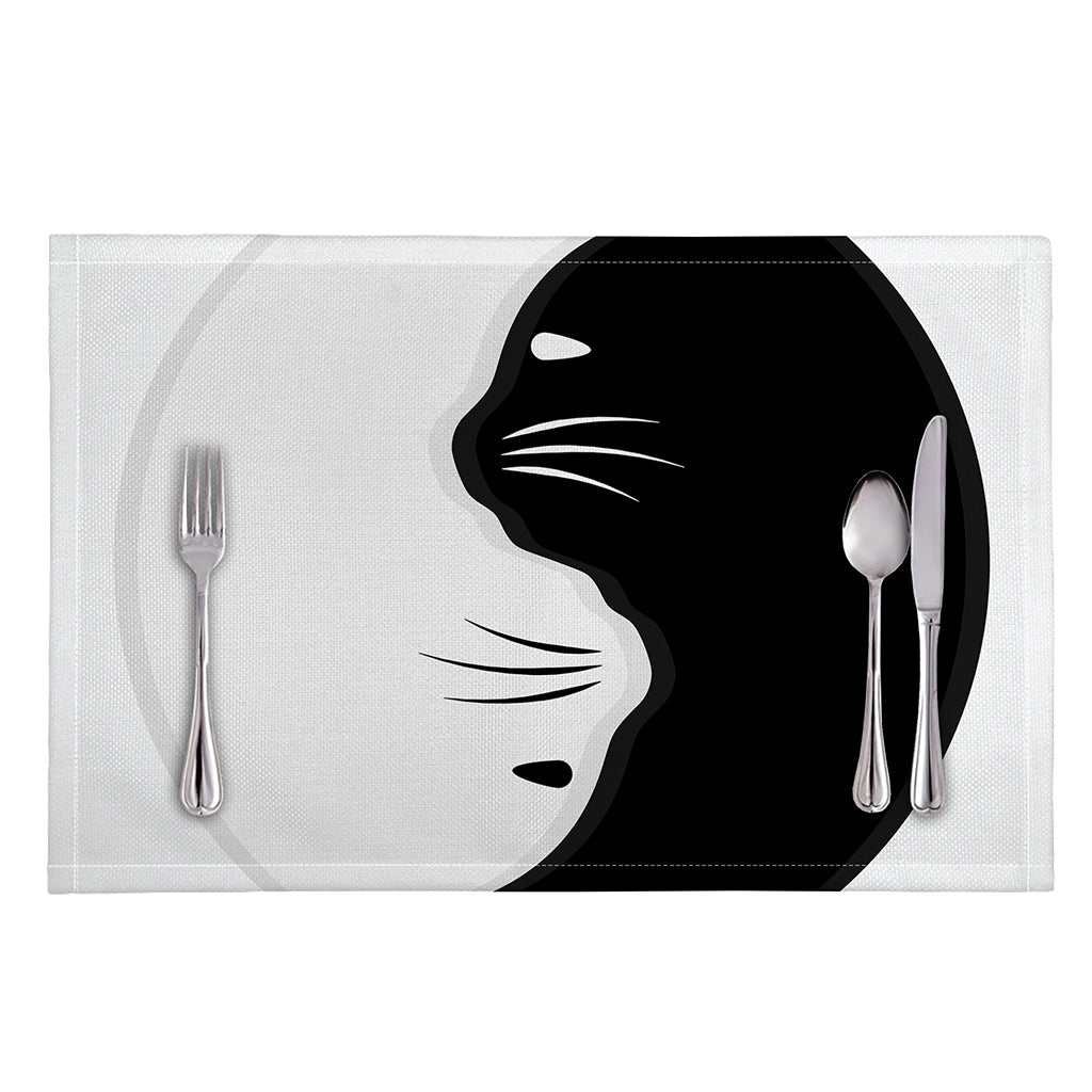 Black And White Cat Yin Yang Print Placemat