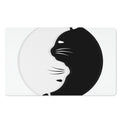 Black And White Cat Yin Yang Print Polyester Doormat