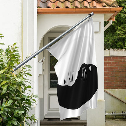 Black And White Cat Yin Yang Print Polyester Flag