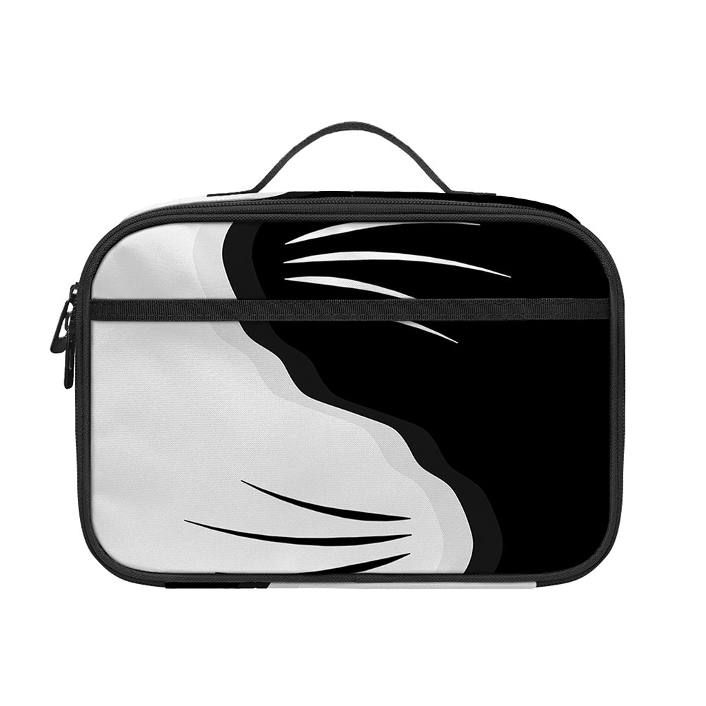 Black And White Cat Yin Yang Print Portable Lunch Bag
