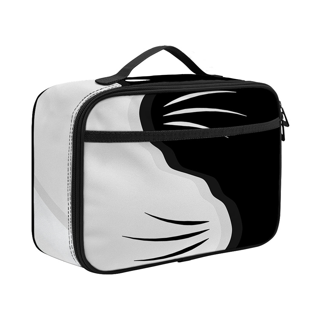 Black And White Cat Yin Yang Print Portable Lunch Bag