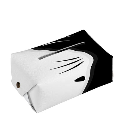 Black And White Cat Yin Yang Print Rectangle Tissue Box Cover