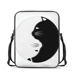Black And White Cat Yin Yang Print Rectangular Crossbody Bag