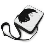 Black And White Cat Yin Yang Print Rectangular Crossbody Bag