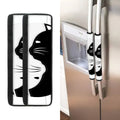 Black And White Cat Yin Yang Print Refrigerator Handle Covers