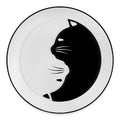 Black And White Cat Yin Yang Print Round Floor Mat