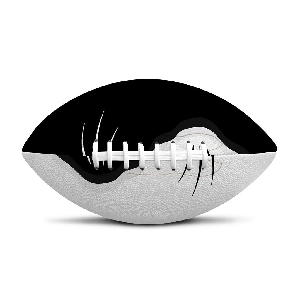 Black And White Cat Yin Yang Print Rugby Ball