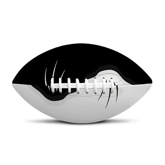 Black And White Cat Yin Yang Print Rugby Ball