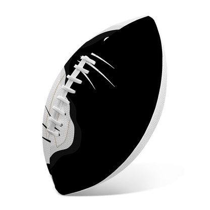 Black And White Cat Yin Yang Print Rugby Ball