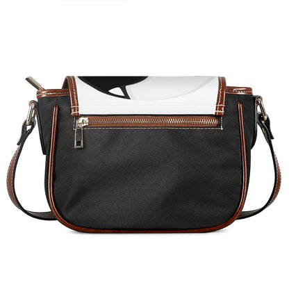 Black And White Cat Yin Yang Print Saddle Bag