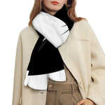 Black And White Cat Yin Yang Print Scarf