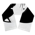 Black And White Cat Yin Yang Print Scarf