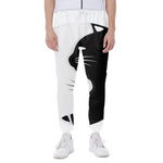 Black And White Cat Yin Yang Print Scuba Joggers