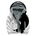 Black And White Cat Yin Yang Print Sherpa Lined Zip Up Hoodie