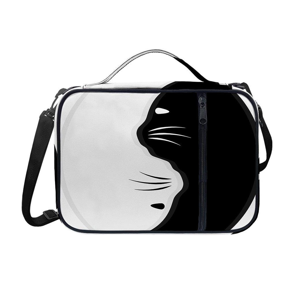 Black And White Cat Yin Yang Print Shoulder Strap Bible Bag