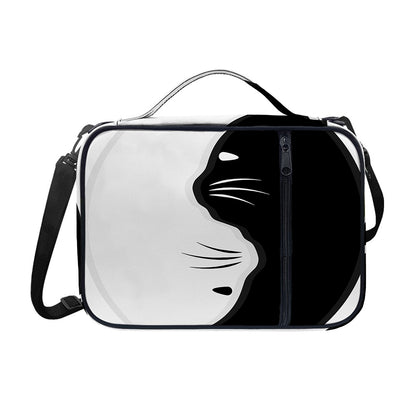 Black And White Cat Yin Yang Print Shoulder Strap Bible Bag