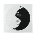 Black And White Cat Yin Yang Print Silk Bandana
