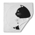 Black And White Cat Yin Yang Print Silk Bandana