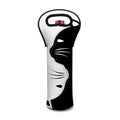 Black And White Cat Yin Yang Print Single Neoprene Wine Tote