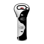 Black And White Cat Yin Yang Print Single Neoprene Wine Tote
