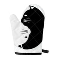 Black And White Cat Yin Yang Print Single Oven Mitt