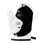 Black And White Cat Yin Yang Print Single Oven Mitt