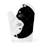 Black And White Cat Yin Yang Print Single Oven Mitt