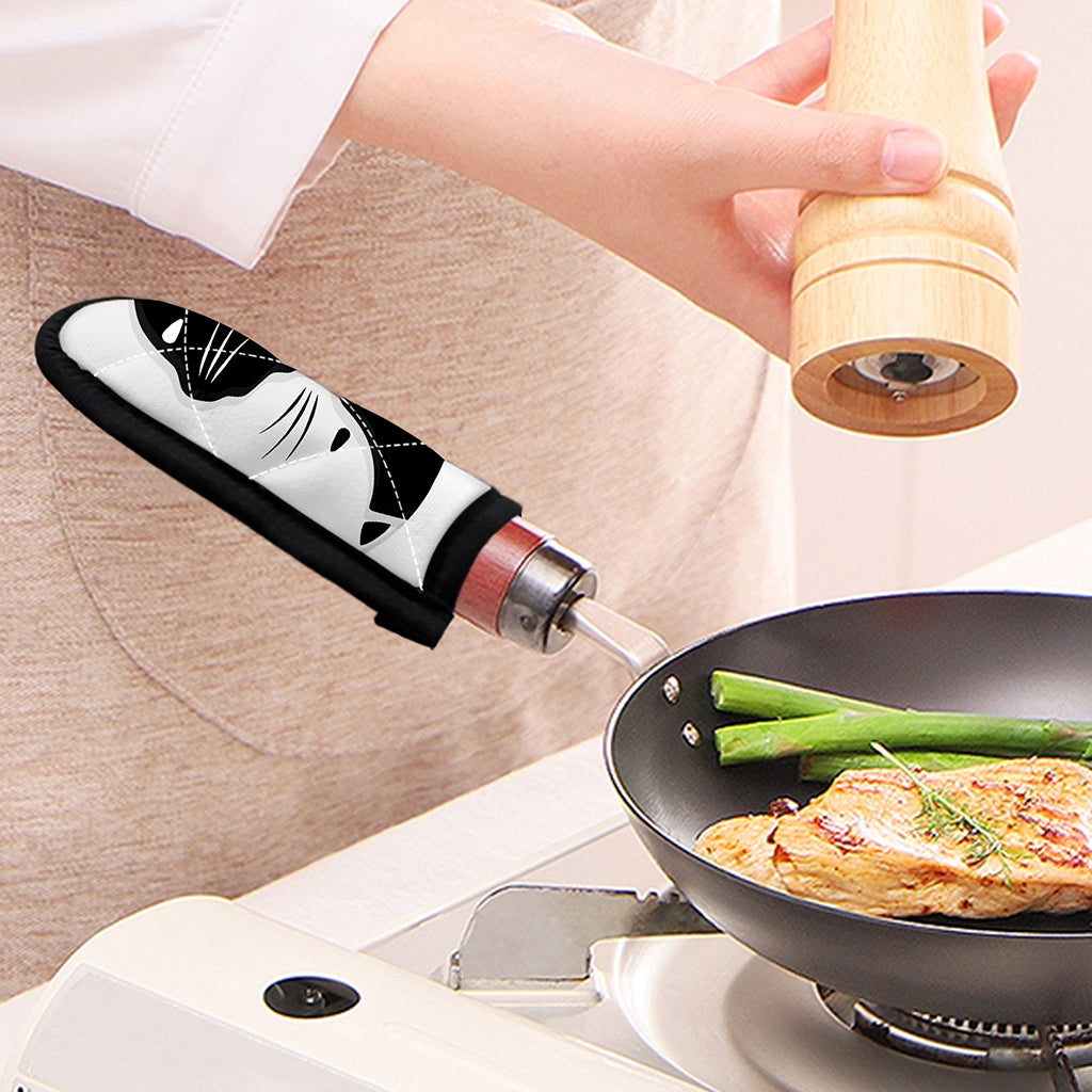 Black And White Cat Yin Yang Print Skillet Handle Cover