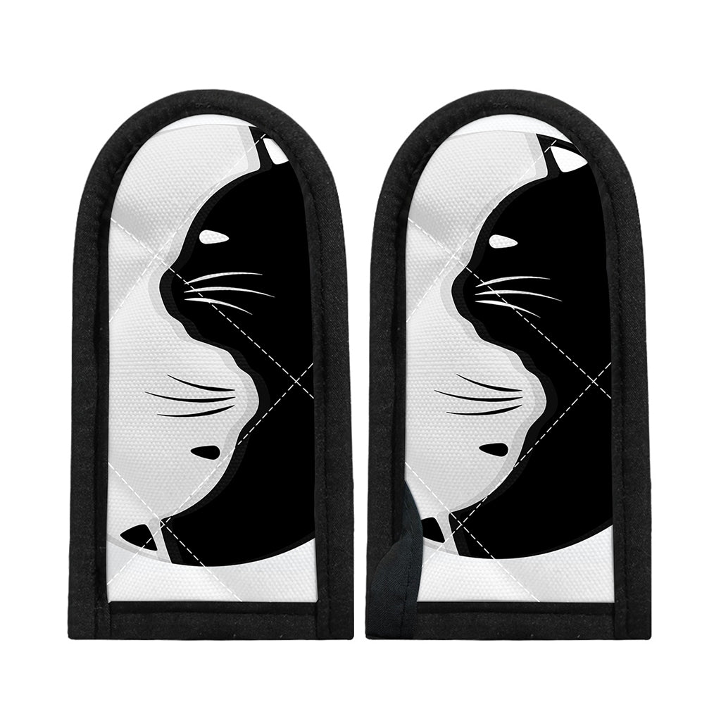 Black And White Cat Yin Yang Print Skillet Handle Cover