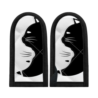 Black And White Cat Yin Yang Print Skillet Handle Cover