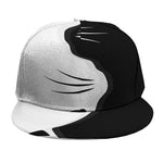 Black And White Cat Yin Yang Print Snapback Cap