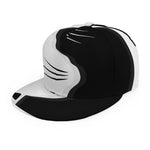 Black And White Cat Yin Yang Print Snapback Cap