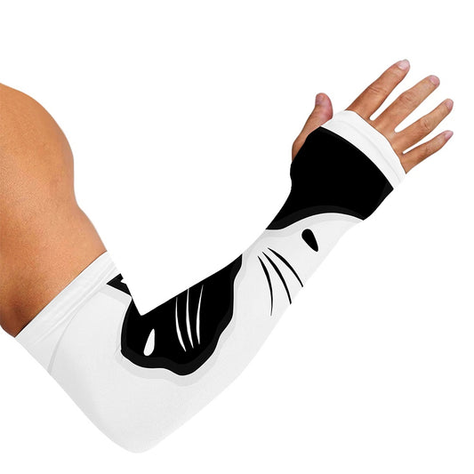 Black And White Cat Yin Yang Print Sun Protection Arm Sleeves