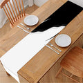 Black And White Cat Yin Yang Print Table Runner
