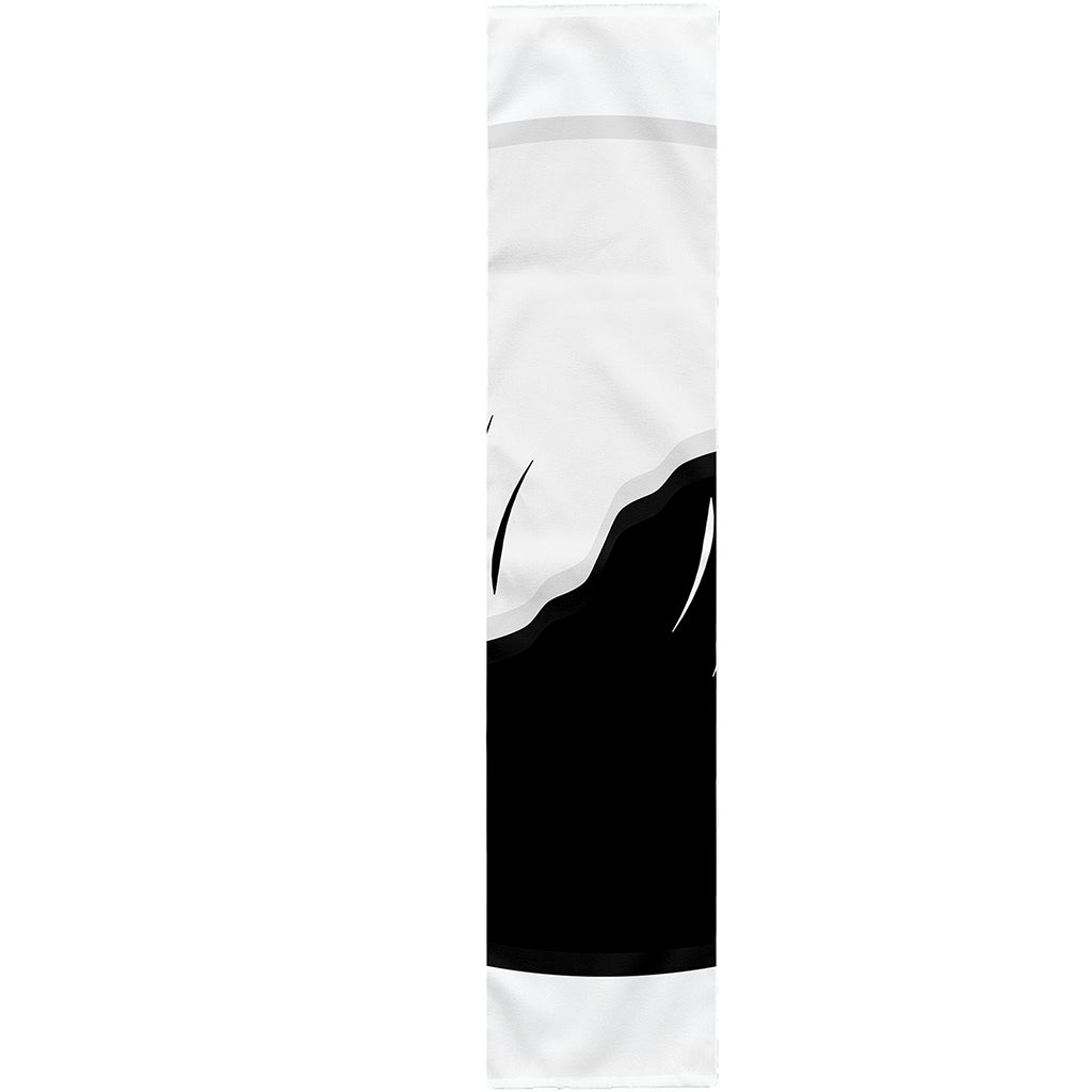 Black And White Cat Yin Yang Print Table Runner