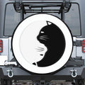 Black And White Cat Yin Yang Print Tire Cover