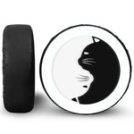 Black And White Cat Yin Yang Print Tire Cover