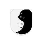 Black And White Cat Yin Yang Print Toilet Lid Cover