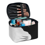 Black And White Cat Yin Yang Print Travel Makeup Bag