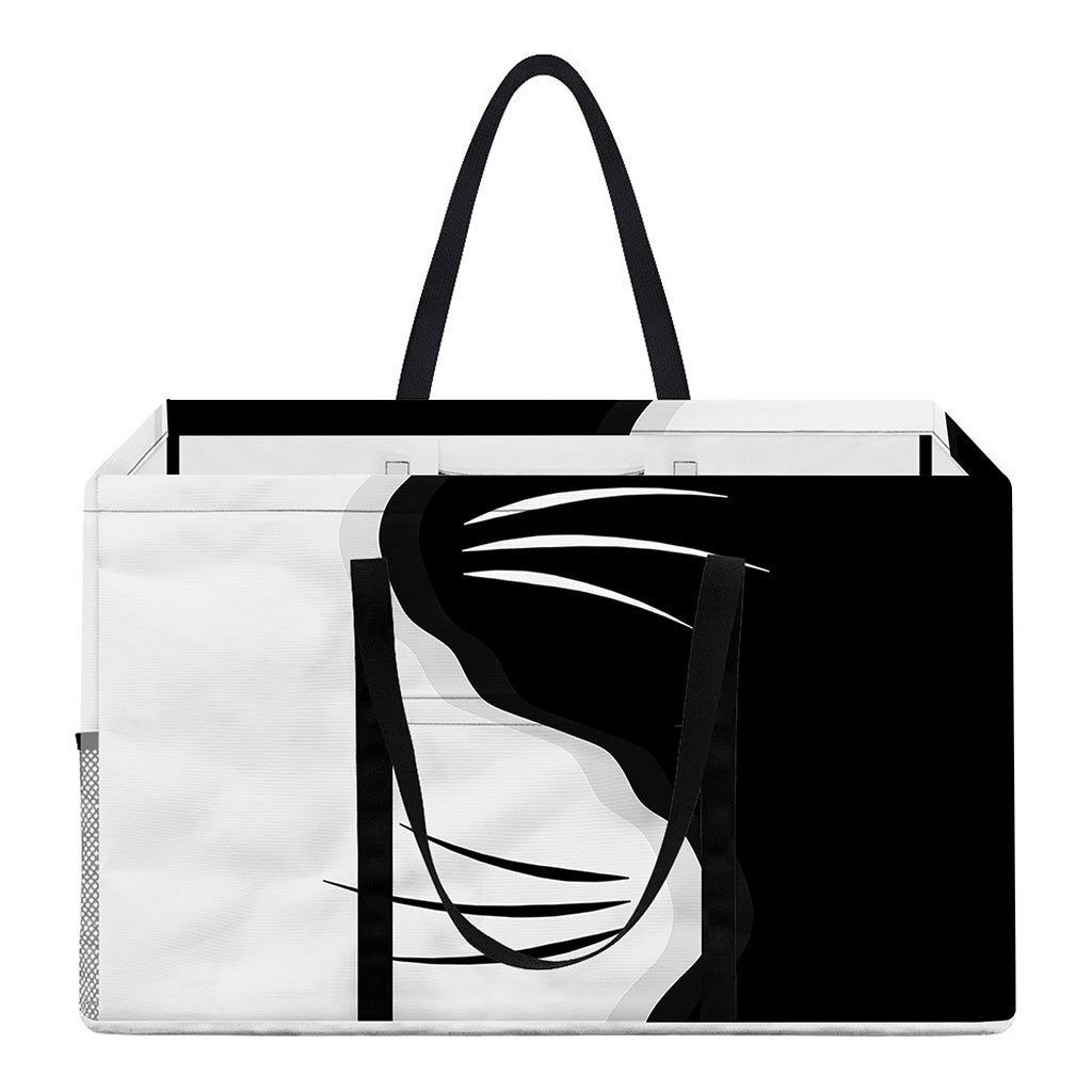 Black And White Cat Yin Yang Print Utility Tote Bag