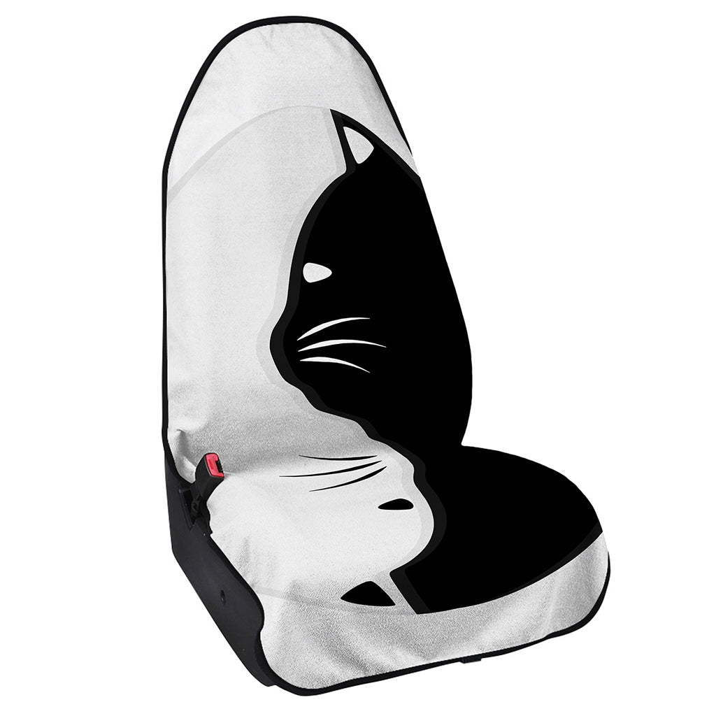 Black And White Cat Yin Yang Print Waterproof Car Seat Cover