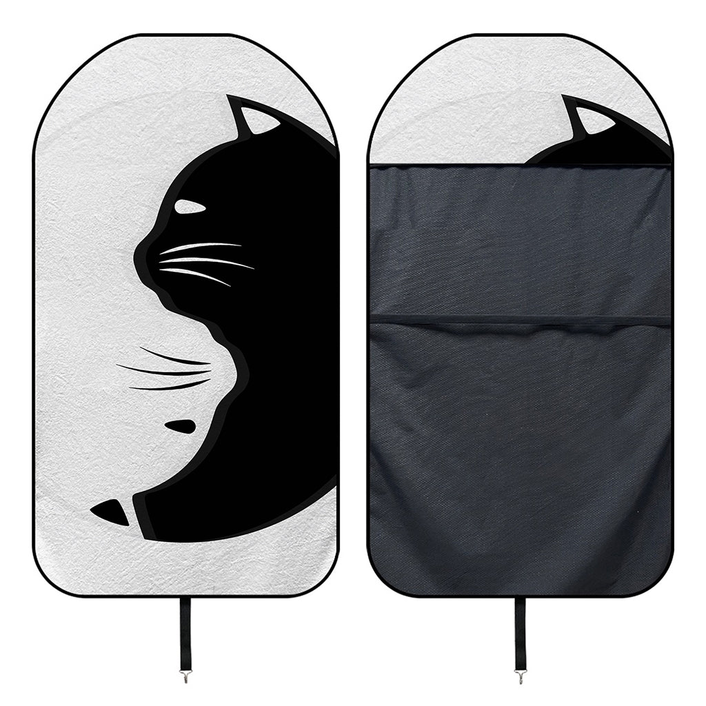 Black And White Cat Yin Yang Print Waterproof Car Seat Cover