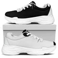 Black And White Cat Yin Yang Print White Chunky Shoes