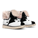 Black And White Cat Yin Yang Print Winter Boots