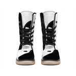 Black And White Cat Yin Yang Print Winter Boots