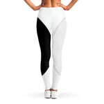 Black And White Cat Yin Yang Print Women's Leggings