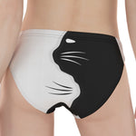 Black And White Cat Yin Yang Print Women's Panties
